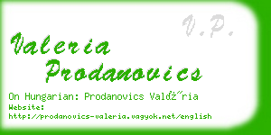valeria prodanovics business card